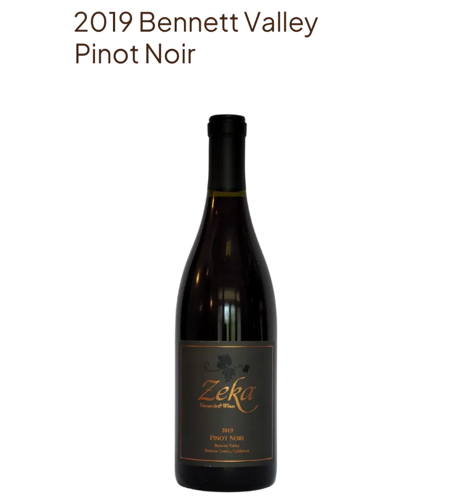 2019 Bennett Valley Single Vineyard Pinot Noir
