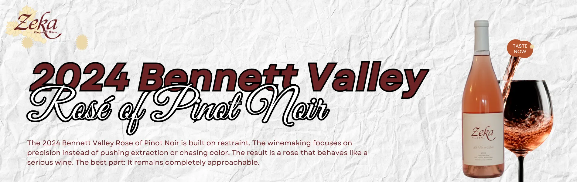 The 2024 Bennett Valley Rosé of Pinot Noir from Zeka Vineyard